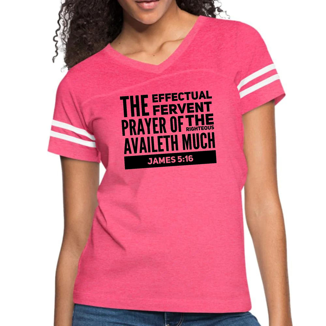 Womens Vintage Sport Graphic T-shirt - the Effectual Fervent Prayer