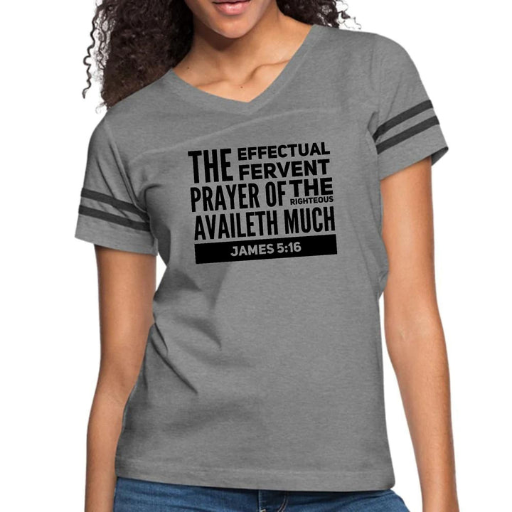 Womens Vintage Sport Graphic T-shirt - the Effectual Fervent Prayer
