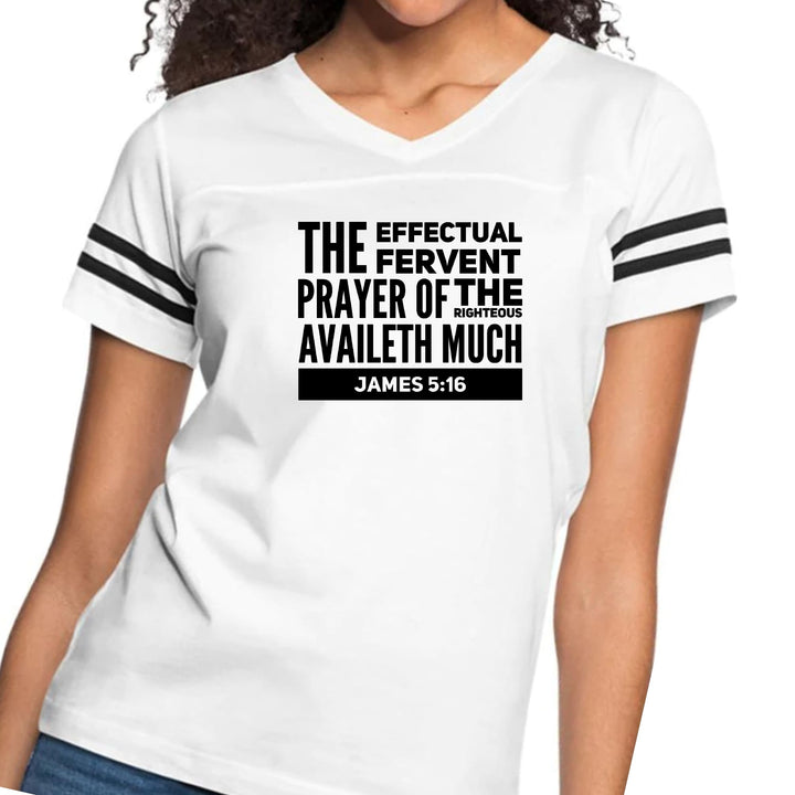 Womens Vintage Sport Graphic T-shirt - the Effectual Fervent Prayer
