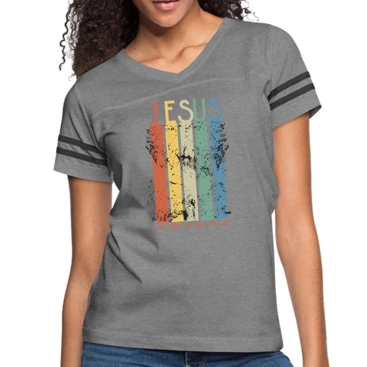 Womens Vintage Sport Graphic T-shirt - the Truth the Way the Life