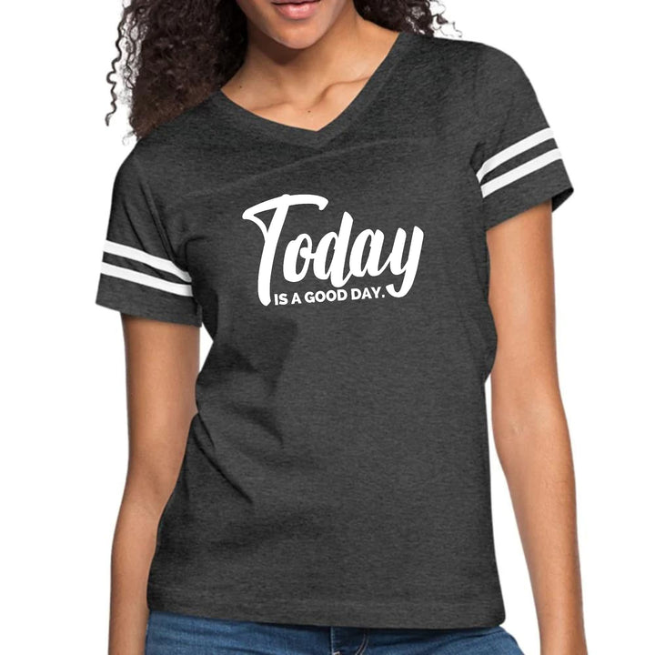 Womens Vintage Sport Graphic T-shirt - Today is a Good Day