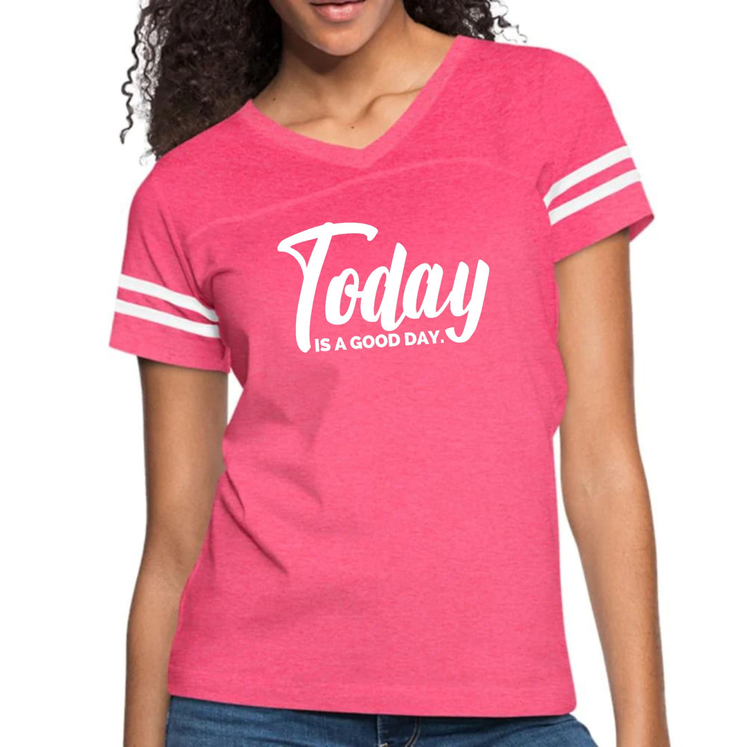 Womens Vintage Sport Graphic T-shirt - Today is a Good Day