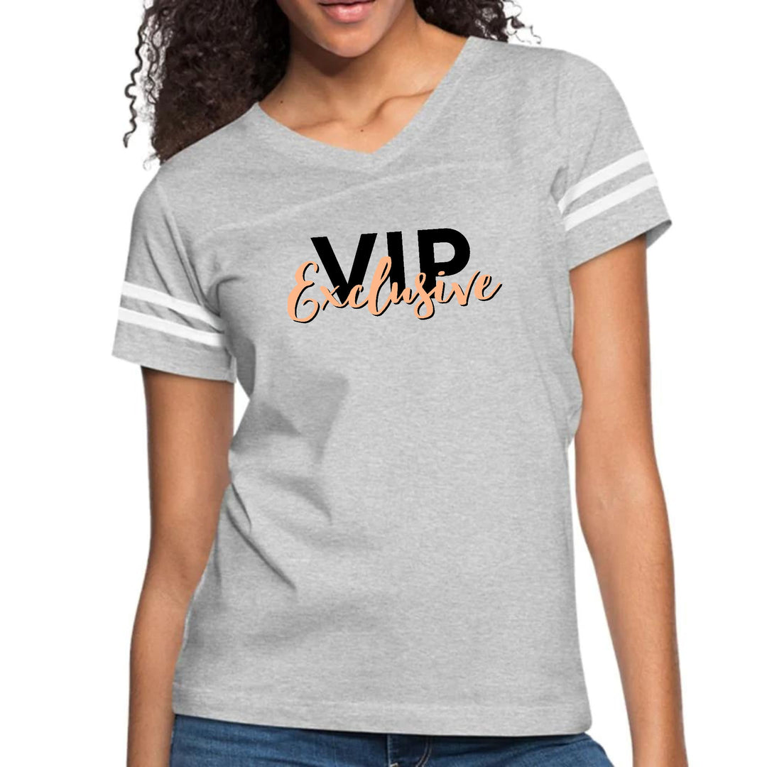 Womens Vintage Sport Graphic T-shirt - Vip Exclusive Black and Beige