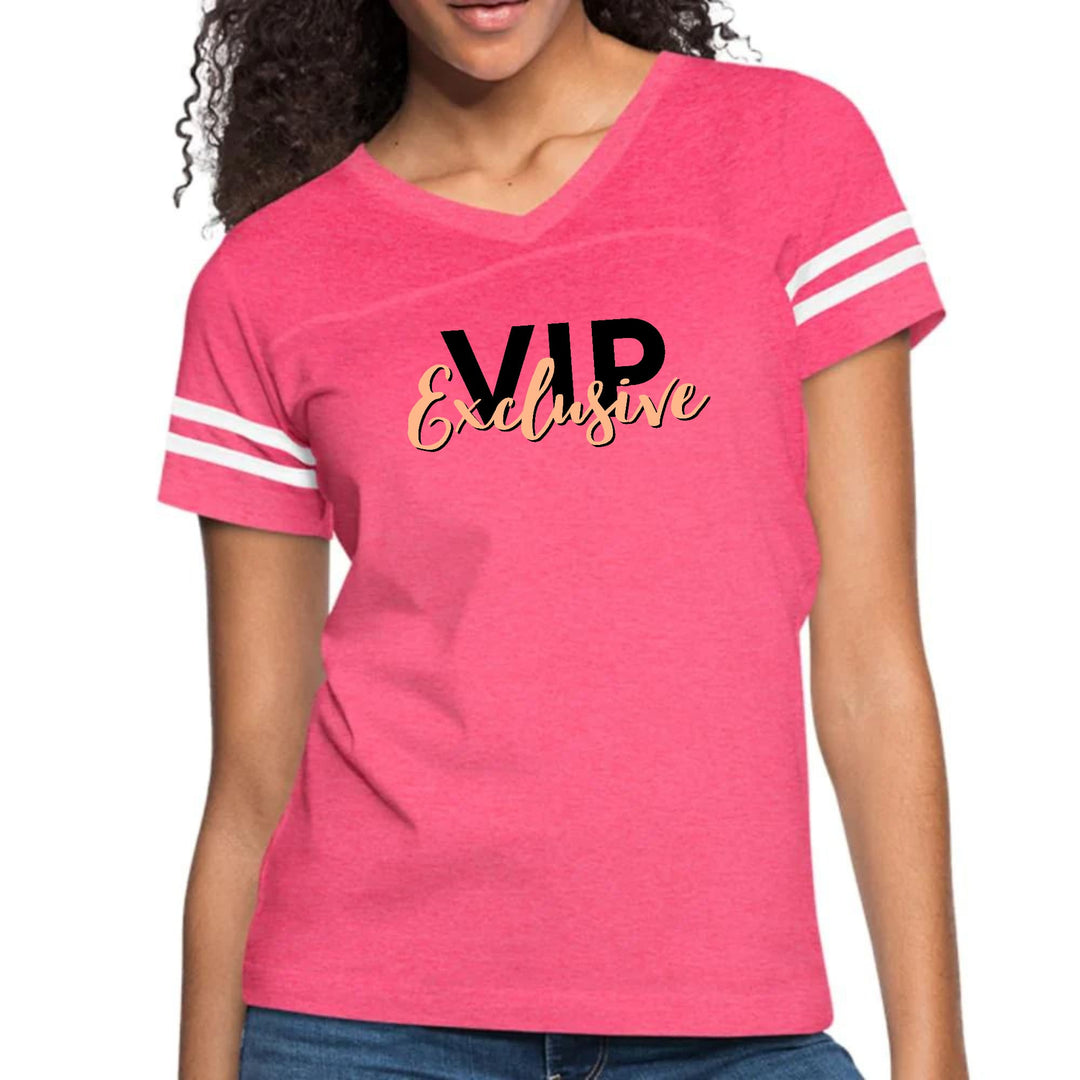 Womens Vintage Sport Graphic T-shirt - Vip Exclusive Black and Beige