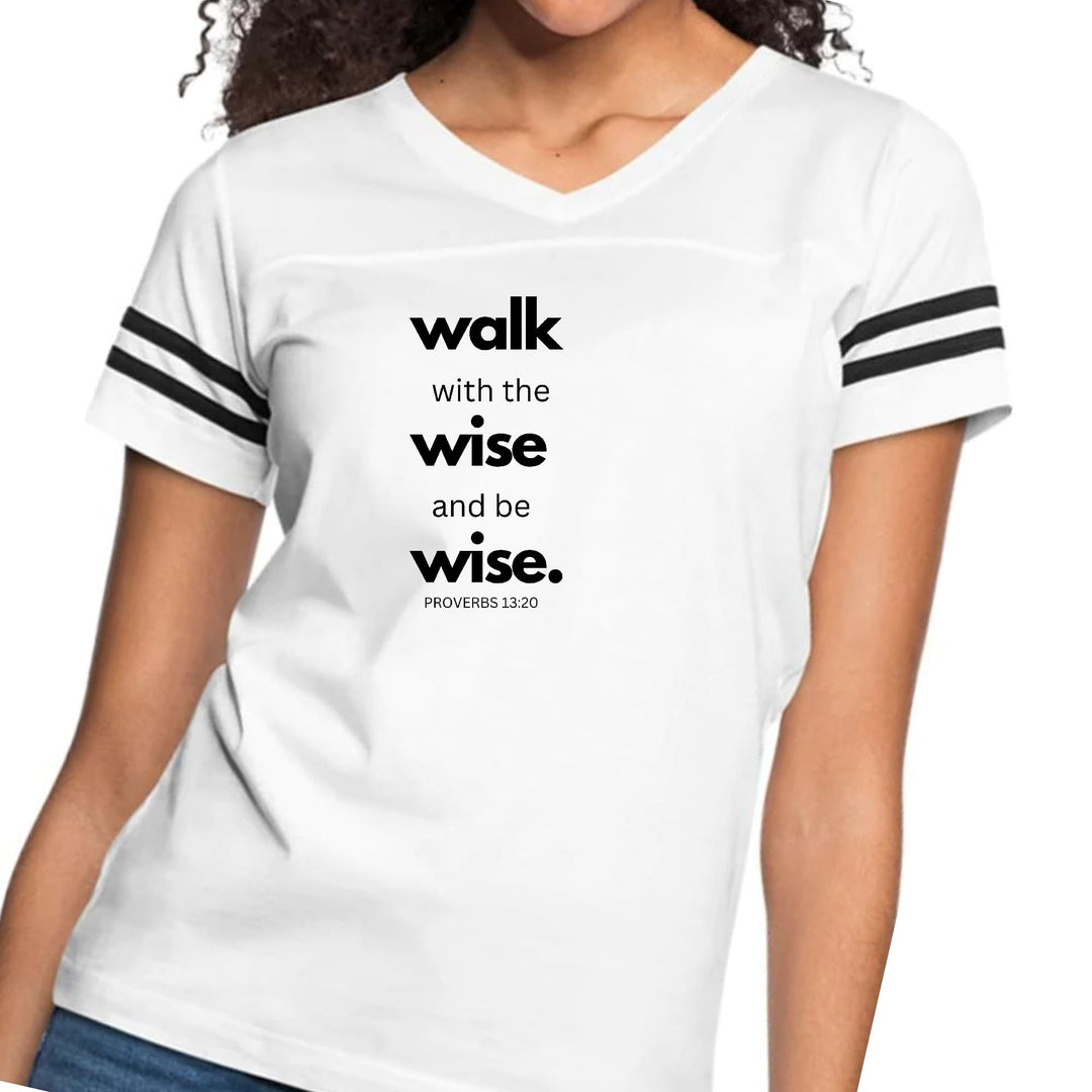 Womens Vintage Sport Graphic T-shirt - Walk with the Wise and be Wise