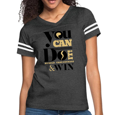 Womens Vintage Sport Graphic T-shirt You Can Do It Be Bold Take - Womens