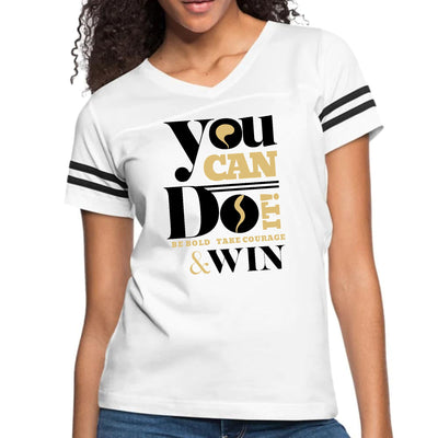 Womens Vintage Sport Graphic T-shirt You Can Do It Be Bold Take - Womens