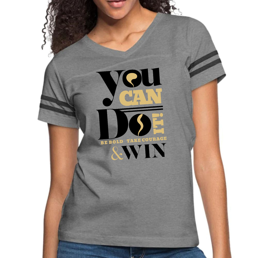 Womens Vintage Sport Graphic T-shirt - you can do it be Bold Take