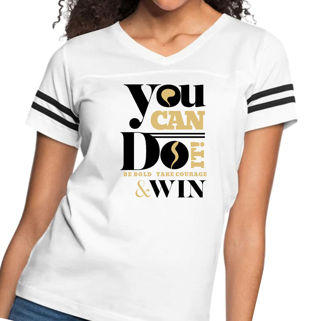 Womens Vintage Sport Graphic T-shirt - you can do it be Bold Take