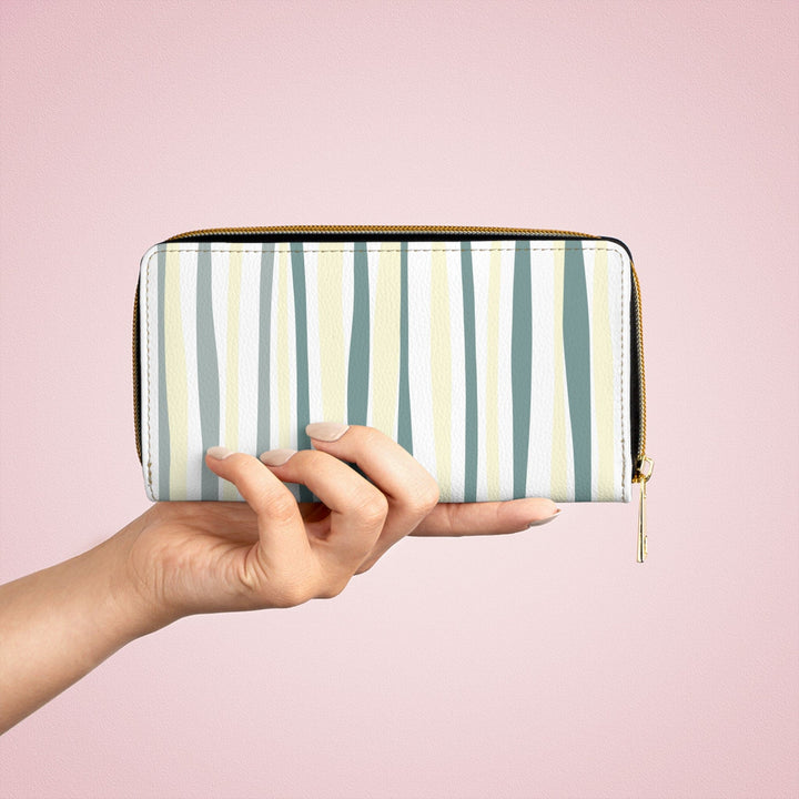 Zipper Wallet Blue Green Stripes - Bags | Zipper Wallets