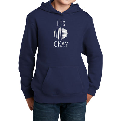 Youth Graphic Hoodie Say It Soul Its Okay Grey And White Line Art - Youth