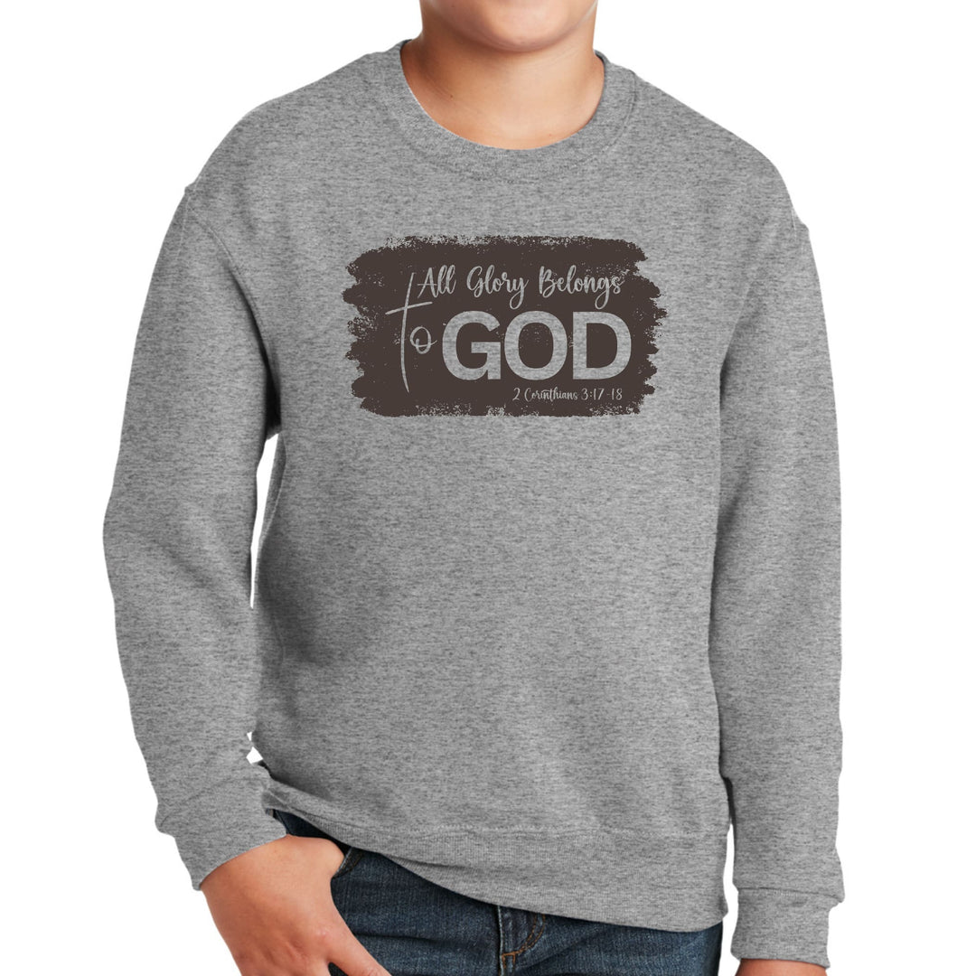 Youth Graphic Sweatshirt All Glory Belongs to God Brown - Youth | Sweatshirts