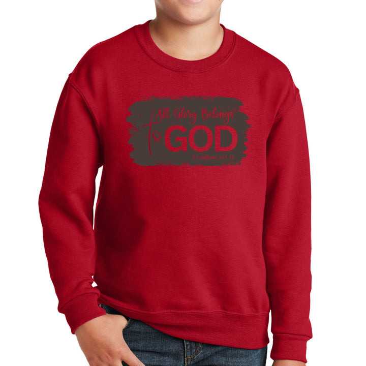 Youth Graphic Sweatshirt All Glory Belongs to God - Brown - Youth/Sweatshirts