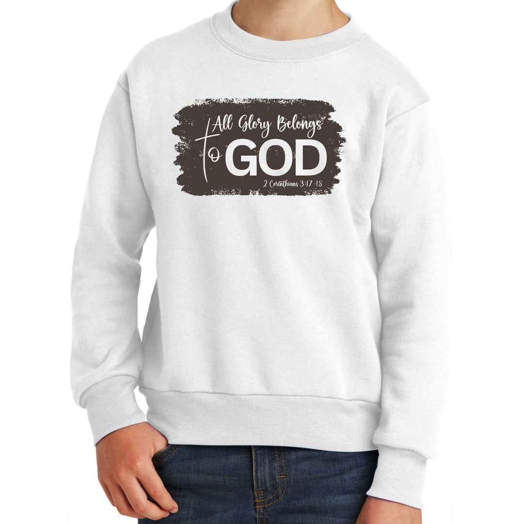 Youth Graphic Sweatshirt All Glory Belongs to God Brown - Youth | Sweatshirts