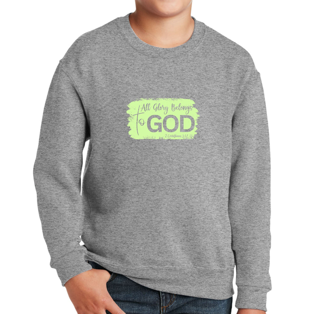 Youth Graphic Sweatshirt All Glory Belongs to God Christian Neon - Youth