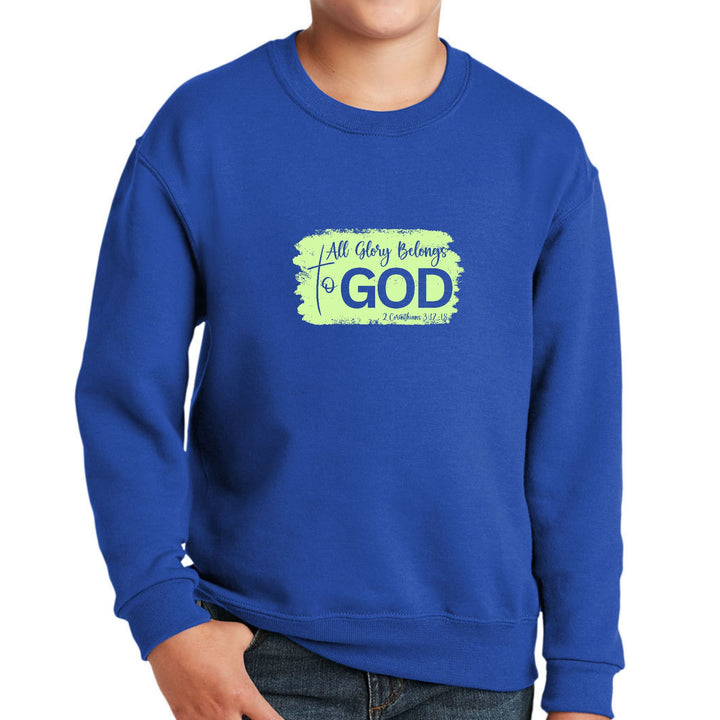 Youth Graphic Sweatshirt All Glory Belongs to God Christian Neon - Youth