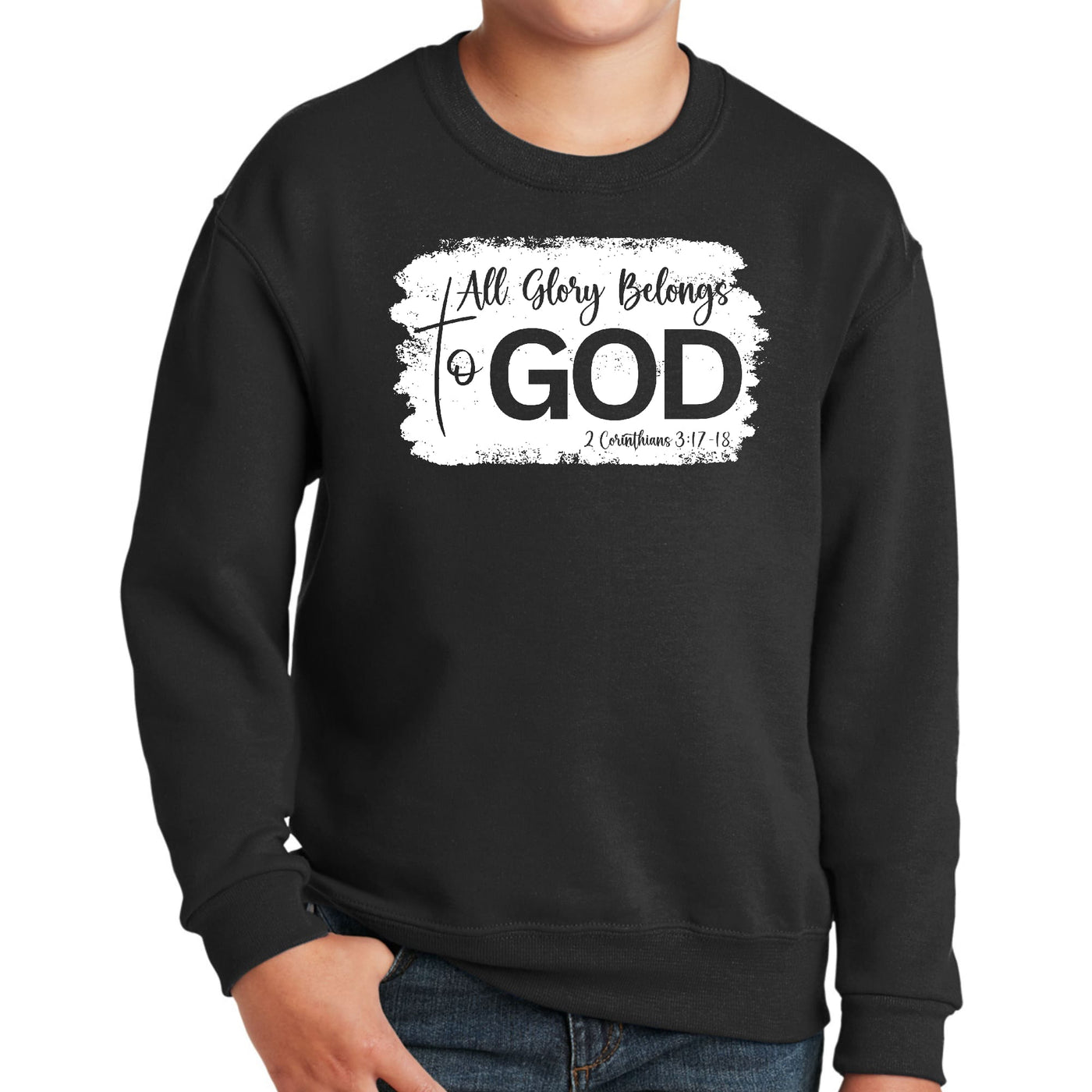 Youth Graphic Sweatshirt All Glory Belongs To God Christian - Youth