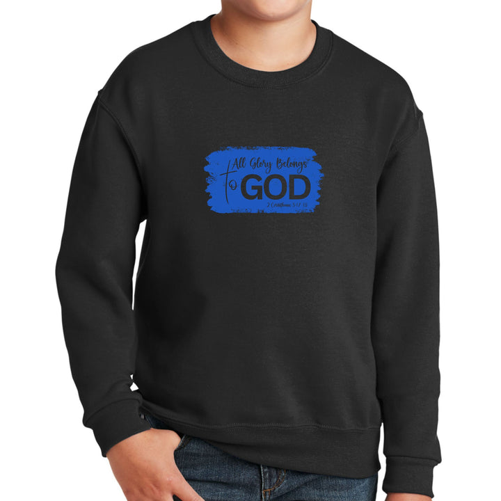 Youth Graphic Sweatshirt All Glory Belongs to God Christian - Youth