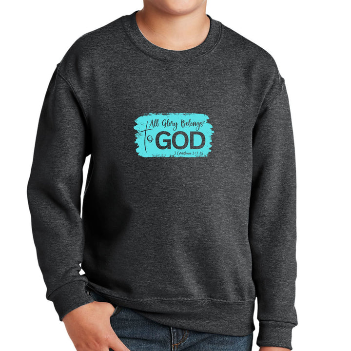 Youth Graphic Sweatshirt All Glory Belongs to God Christian - Youth