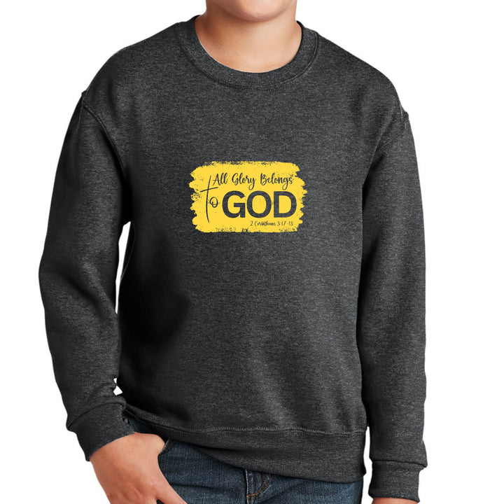 Youth Graphic Sweatshirt All Glory Belongs to God Christian - Youth