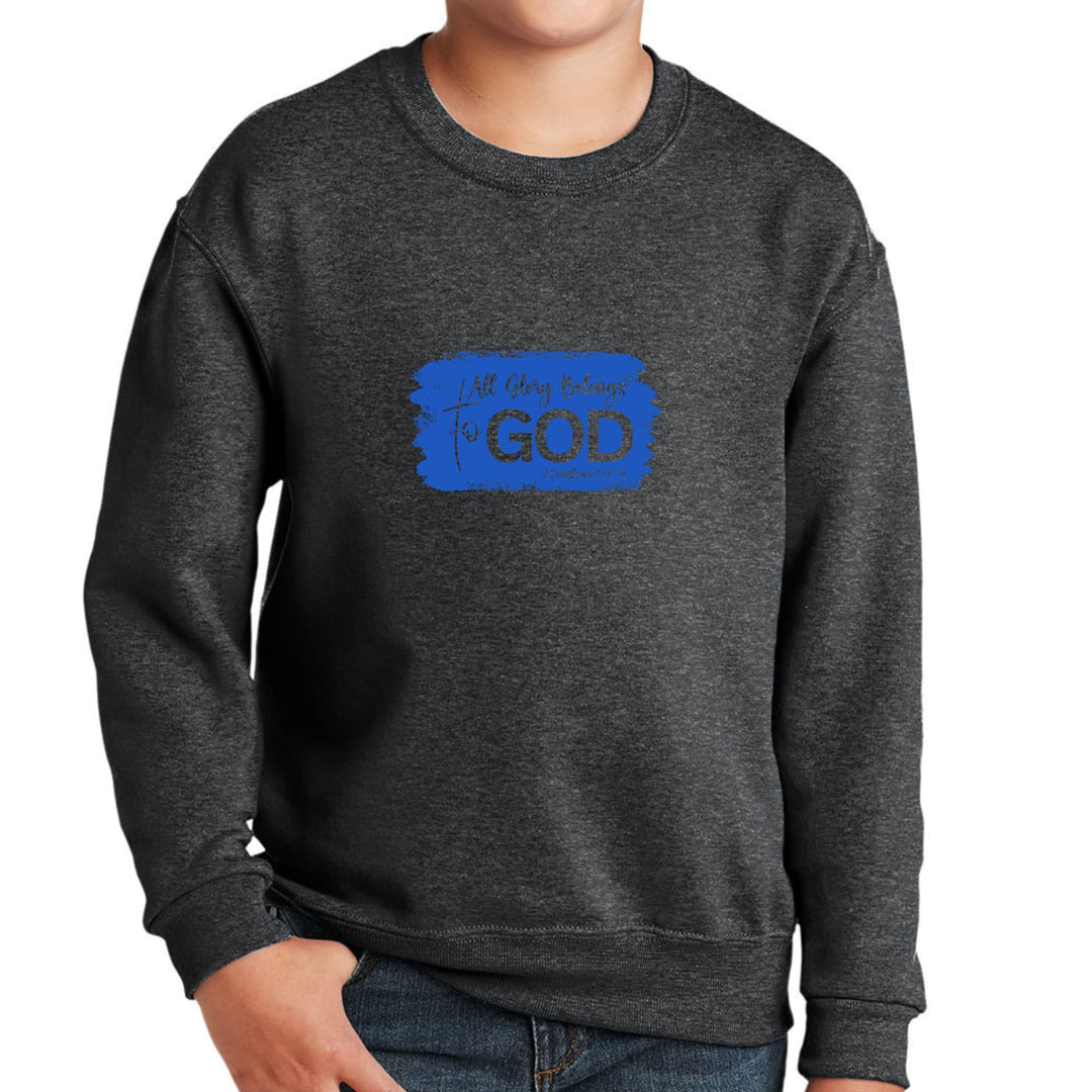 Youth Graphic Sweatshirt All Glory Belongs to God Christian - Youth