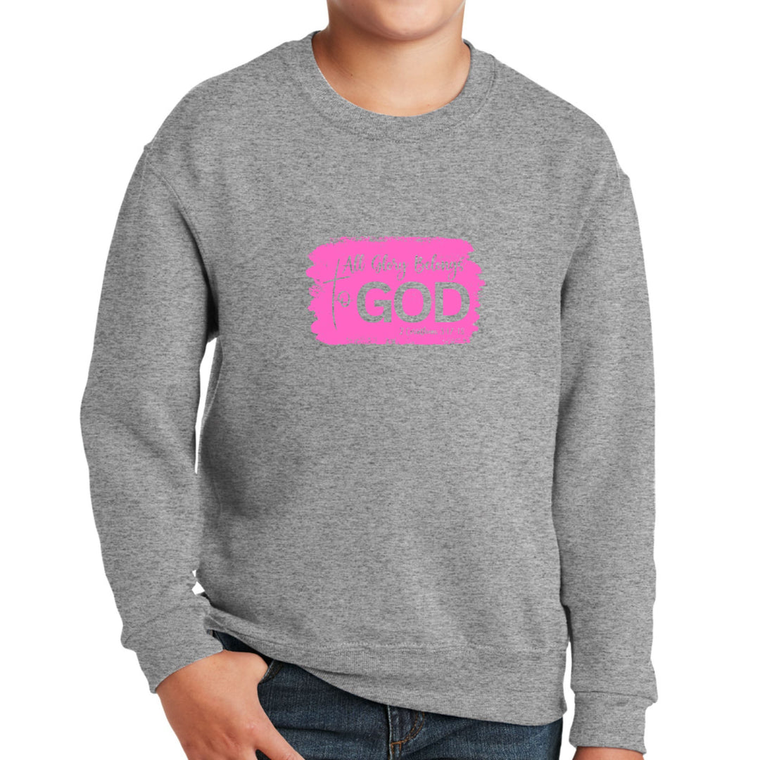 Youth Graphic Sweatshirt - All Glory Belongs to God Christian - Youth