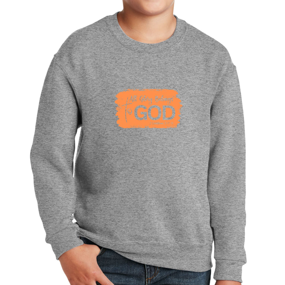 Youth Graphic Sweatshirt All Glory Belongs to God Christian - Youth