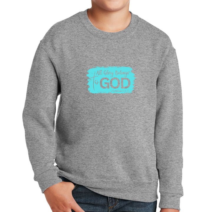 Youth Graphic Sweatshirt All Glory Belongs to God Christian - Youth