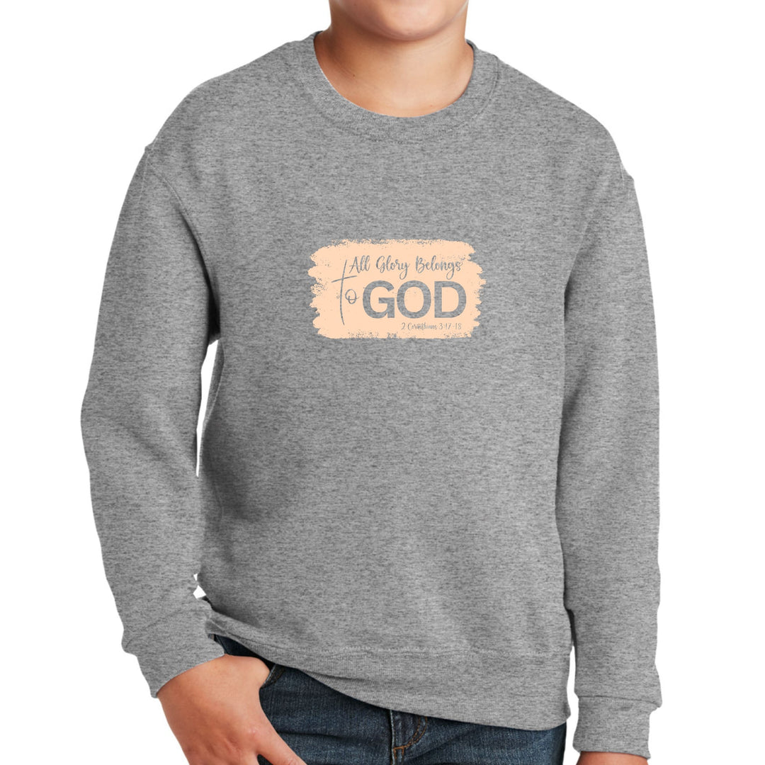 Youth Graphic Sweatshirt All Glory Belongs to God Christian - Youth