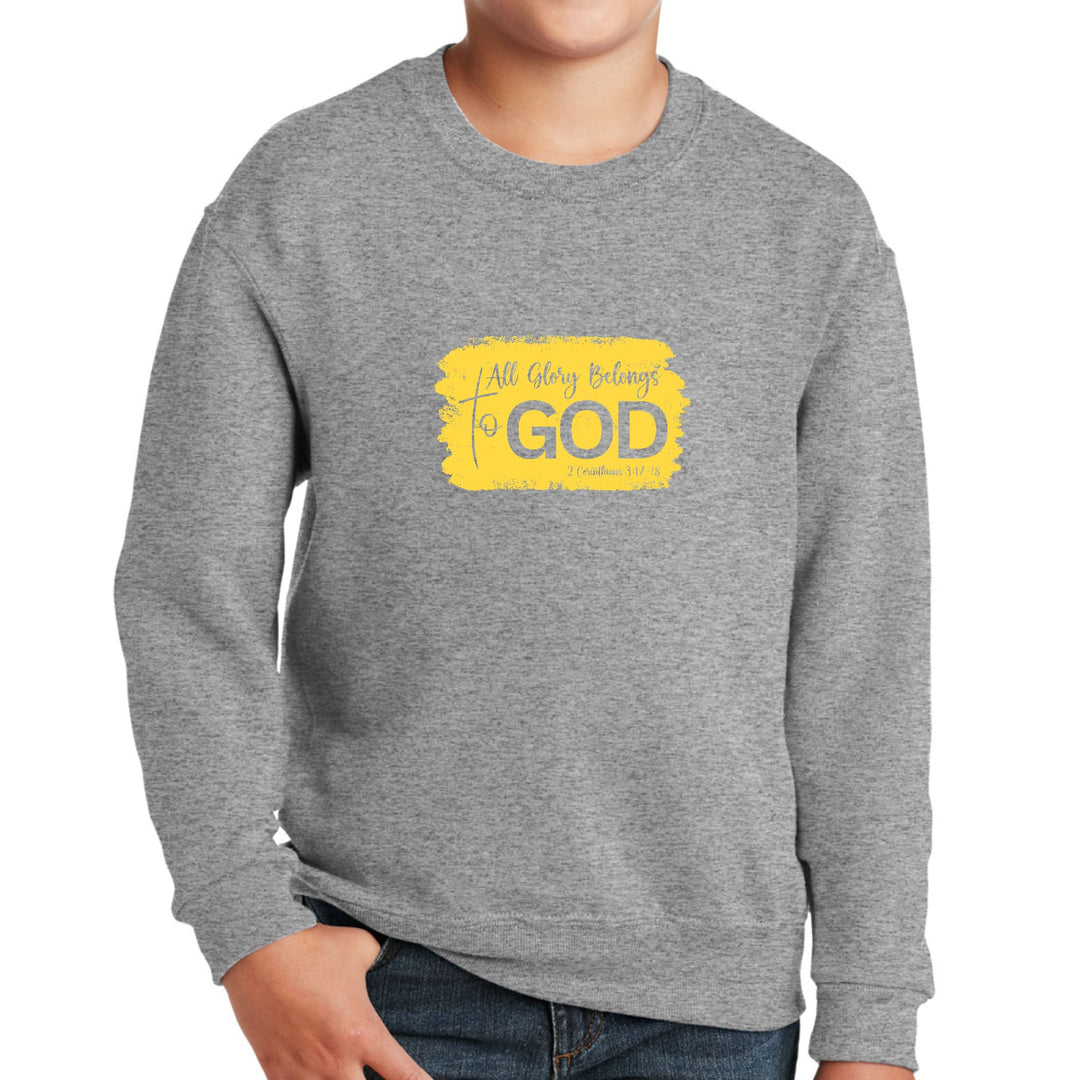 Youth Graphic Sweatshirt All Glory Belongs to God Christian - Youth