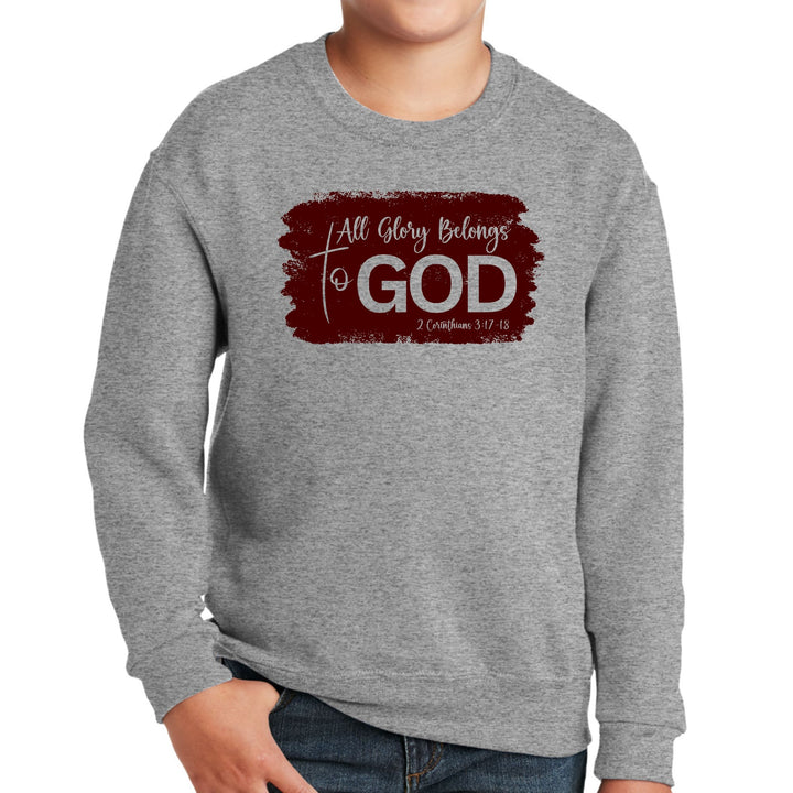 Youth Graphic Sweatshirt All Glory Belongs to God Christian - Youth