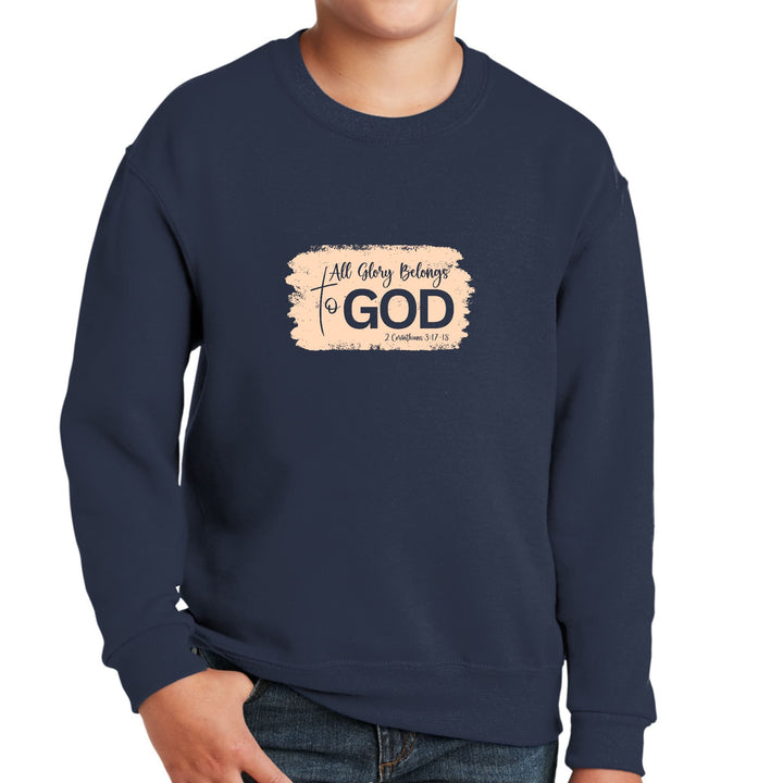 Youth Graphic Sweatshirt All Glory Belongs to God Christian - Youth