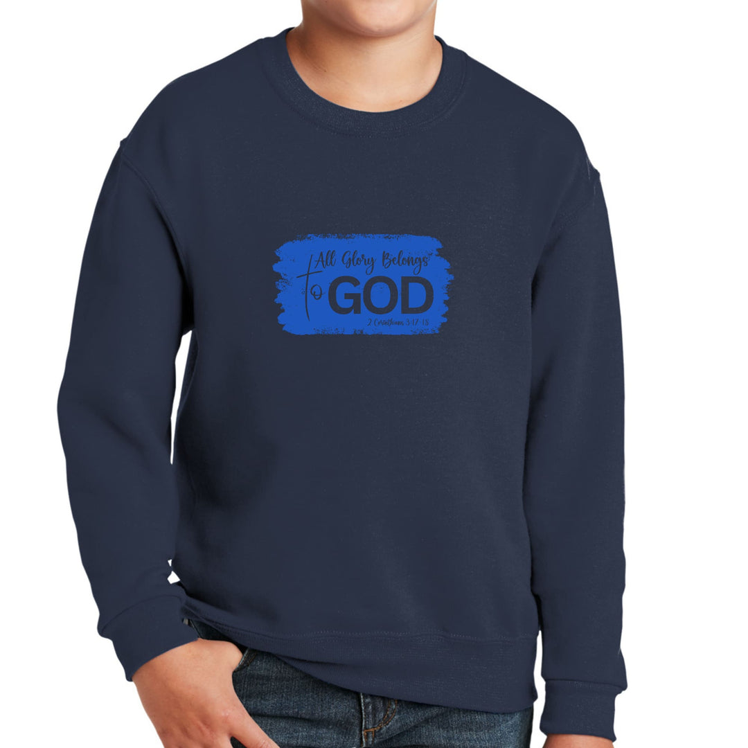 Youth Graphic Sweatshirt All Glory Belongs to God Christian - Youth