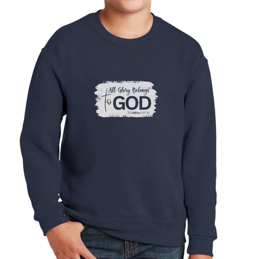 Youth Graphic Sweatshirt All Glory Belongs to God Christian - Youth