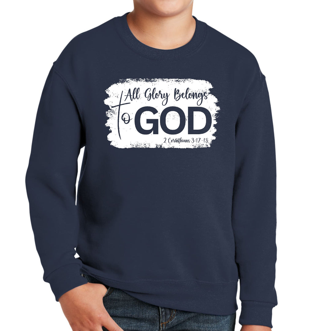 Youth Graphic Sweatshirt All Glory Belongs to God Christian - Youth