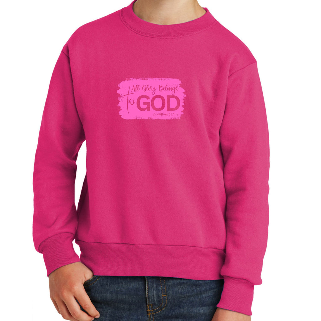 Youth Graphic Sweatshirt - All Glory Belongs to God Christian - Youth