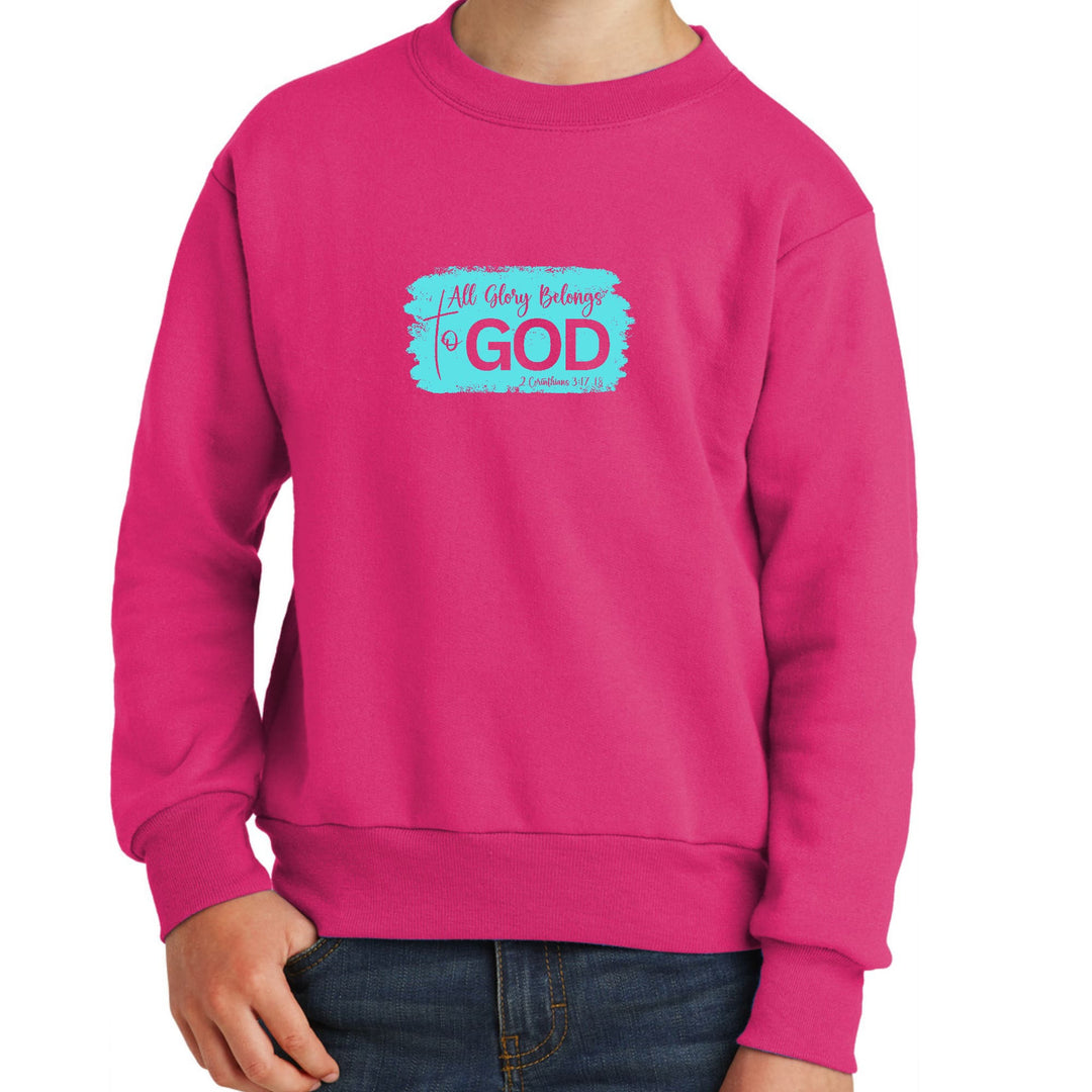 Youth Graphic Sweatshirt All Glory Belongs to God Christian - Youth