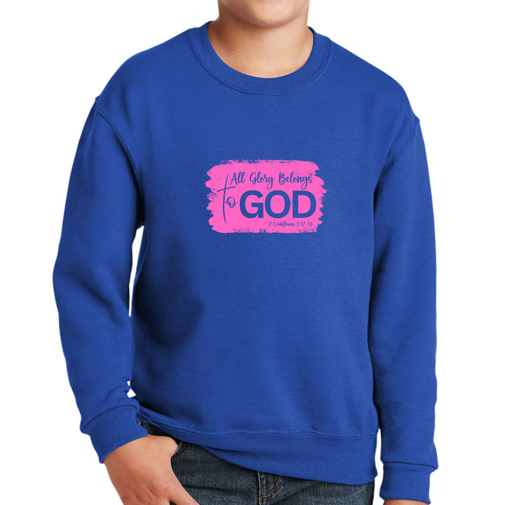 Youth Graphic Sweatshirt - All Glory Belongs to God Christian - Youth