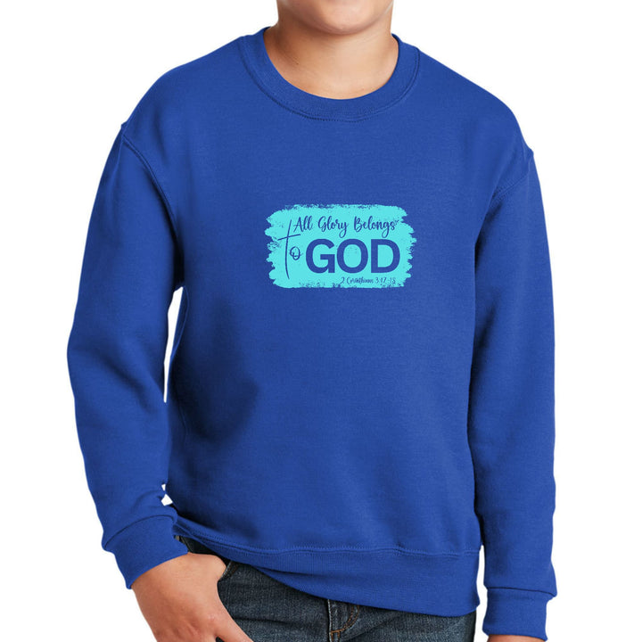 Youth Graphic Sweatshirt All Glory Belongs to God Christian - Youth