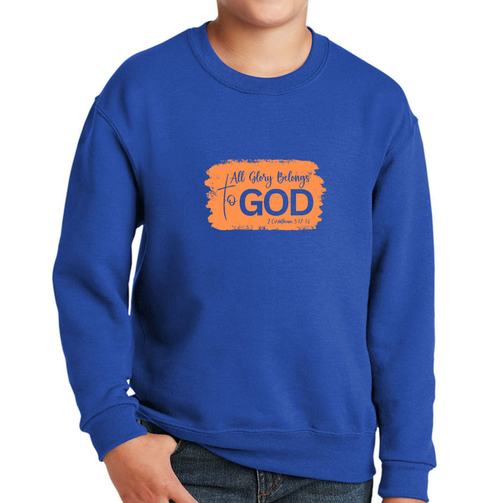 Youth Graphic Sweatshirt All Glory Belongs to God Christian - Youth