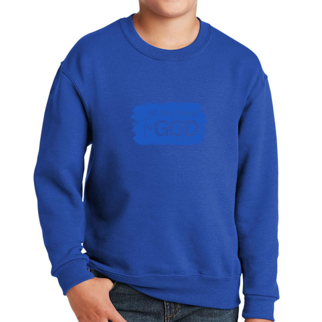 Youth Graphic Sweatshirt All Glory Belongs to God Christian - Youth