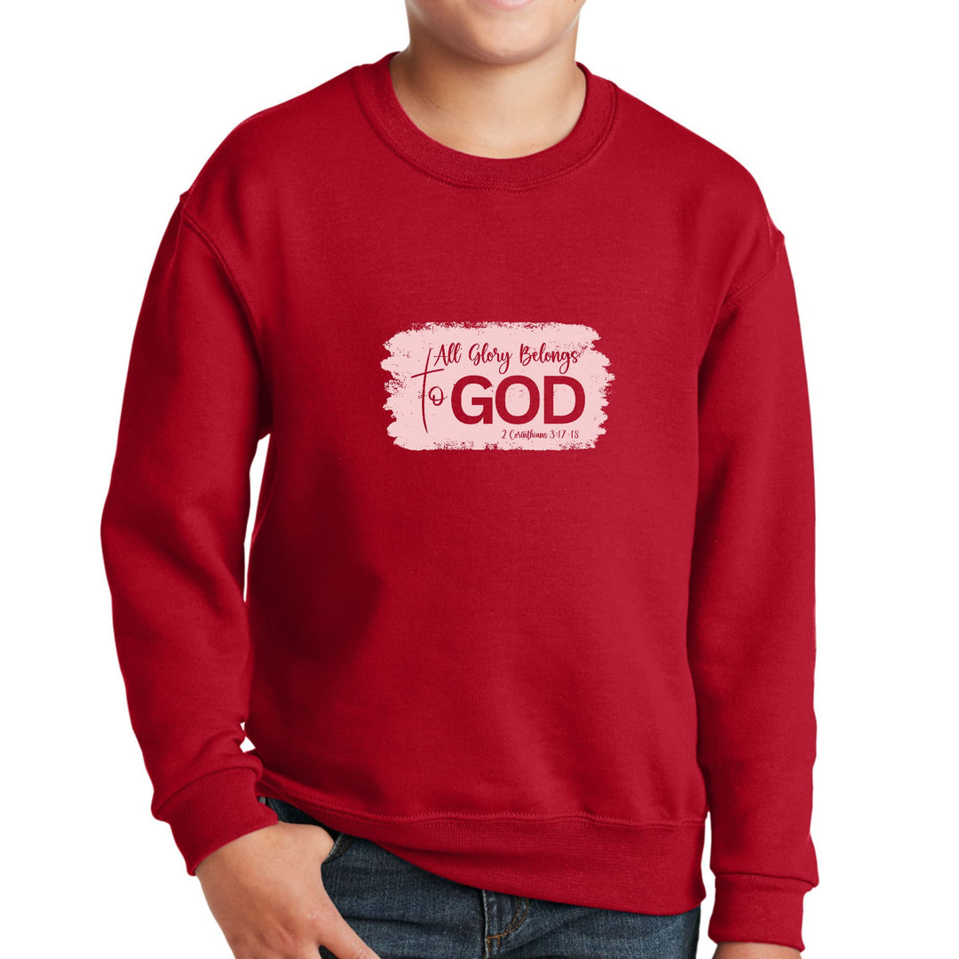 Youth Graphic Sweatshirt - All Glory Belongs to God Christian