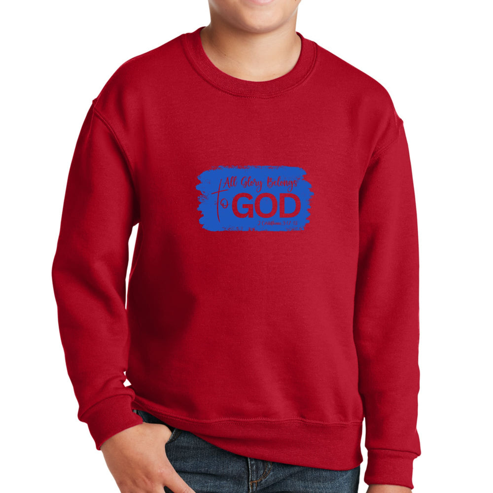 Youth Graphic Sweatshirt - All Glory Belongs to God Christian