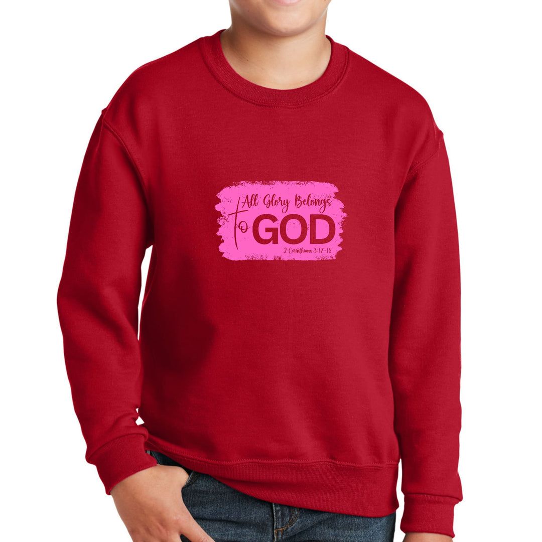 Youth Graphic Sweatshirt - All Glory Belongs to God Christian