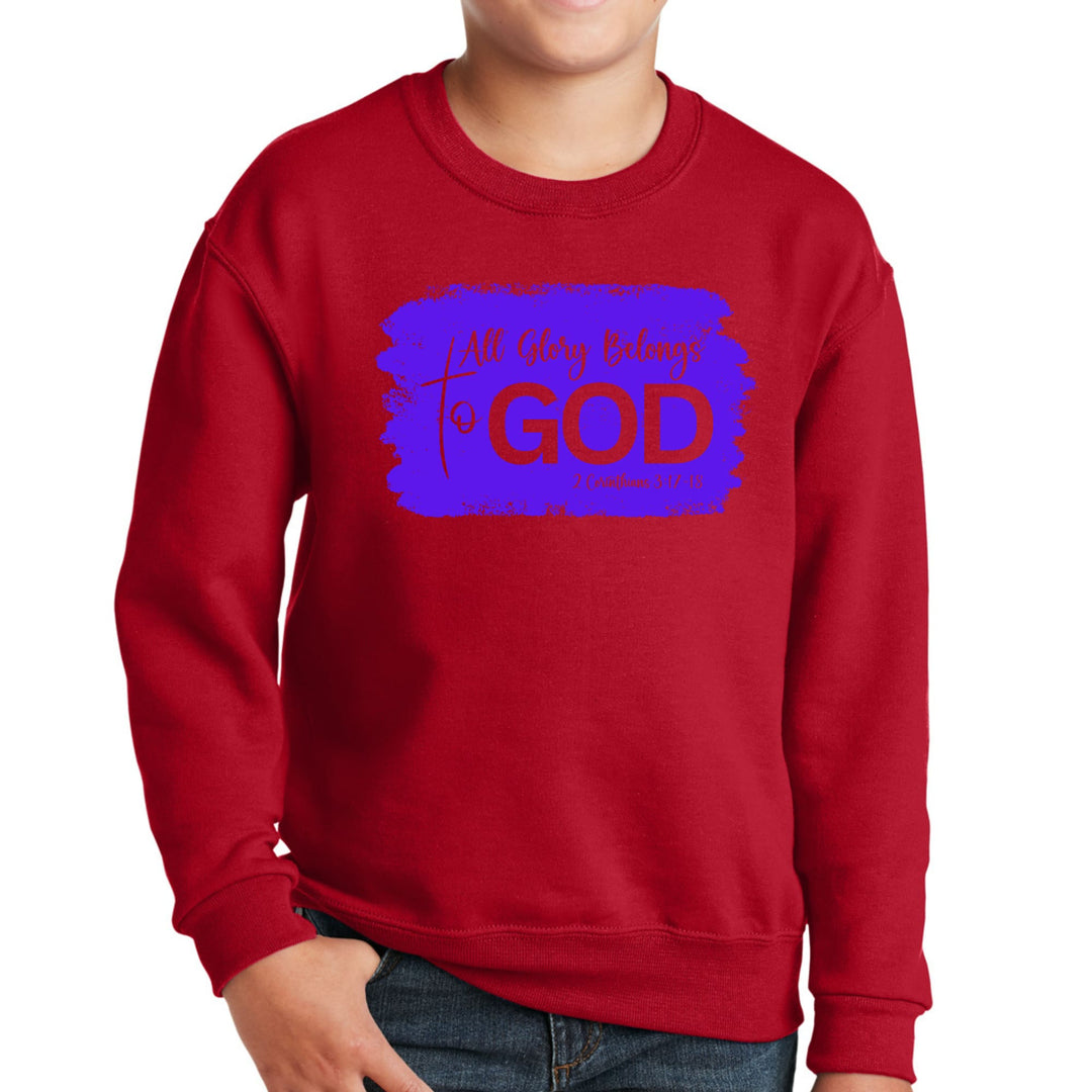 Youth Graphic Sweatshirt All Glory Belongs to God Christian - Youth/Sweatshirts