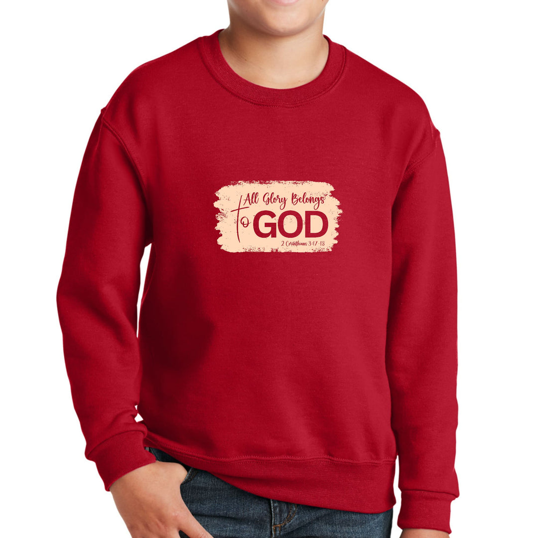 Youth Graphic Sweatshirt - All Glory Belongs to God Christian