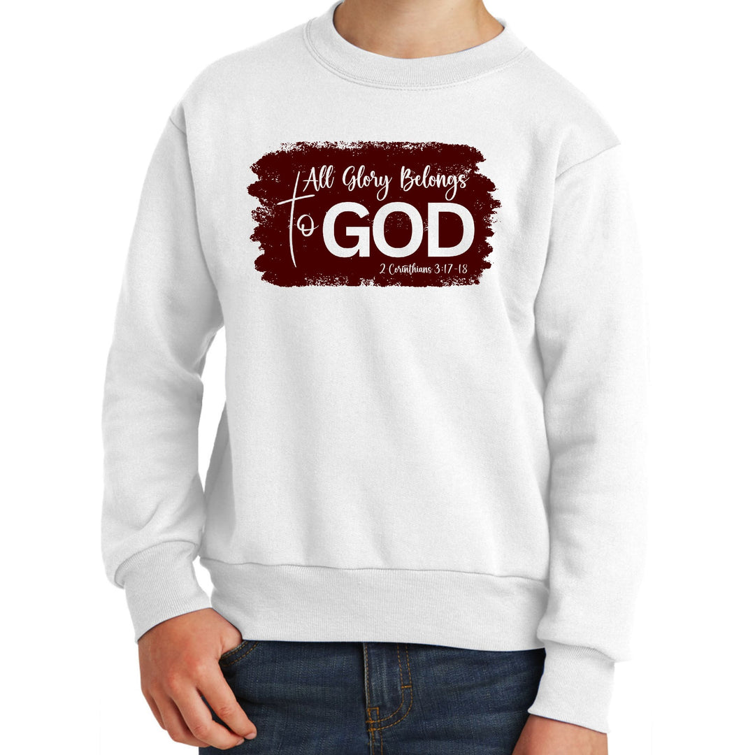 Youth Graphic Sweatshirt All Glory Belongs to God Christian - Youth