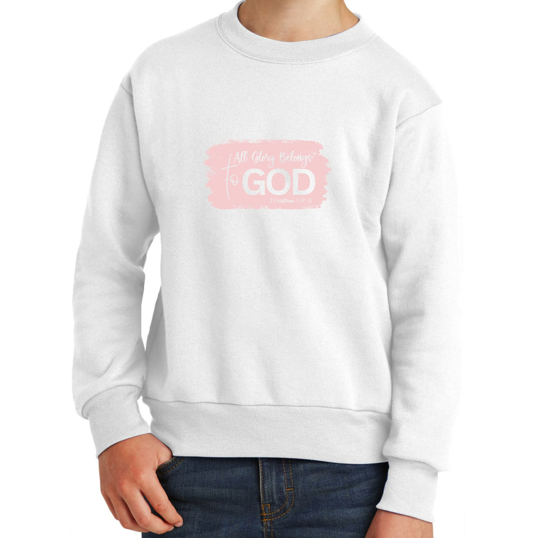 Youth Graphic Sweatshirt All Glory Belongs to God Christian - Youth