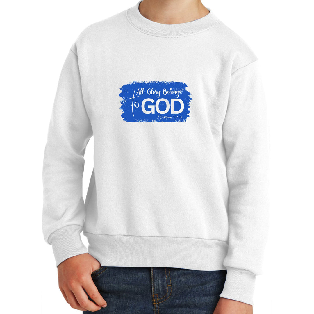 Youth Graphic Sweatshirt All Glory Belongs to God Christian - Youth