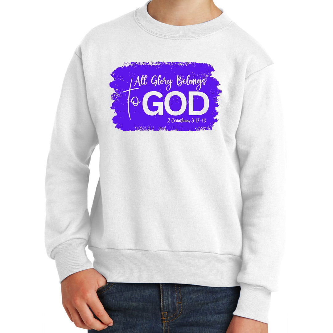 Youth Graphic Sweatshirt All Glory Belongs to God Christian - Youth